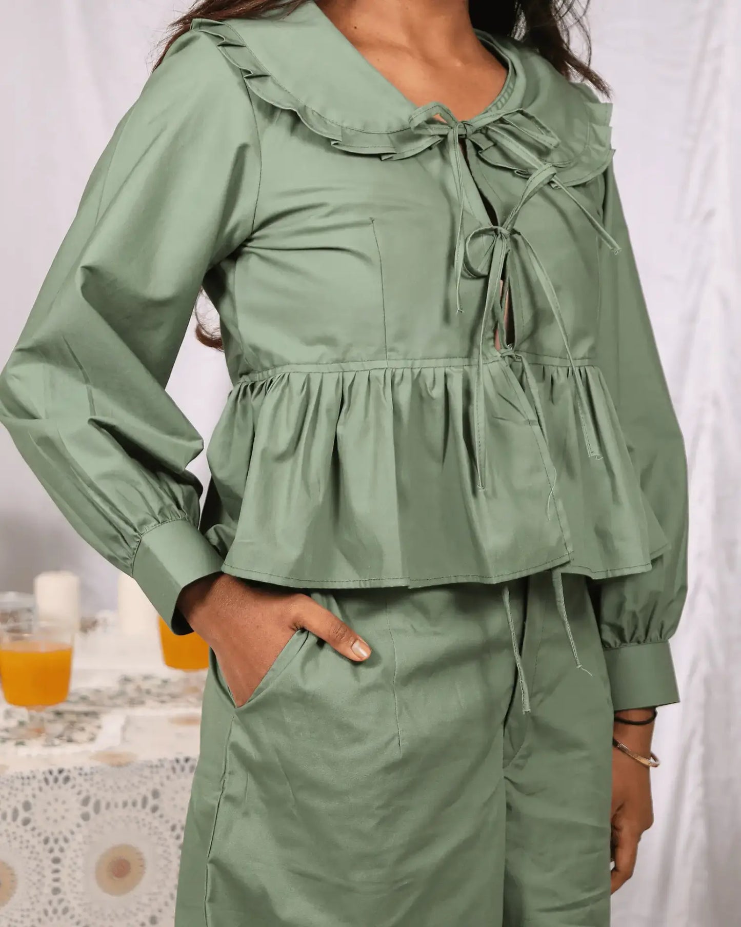 Green Tide Designer Shorts Co Ord Set - wearendlessbloom