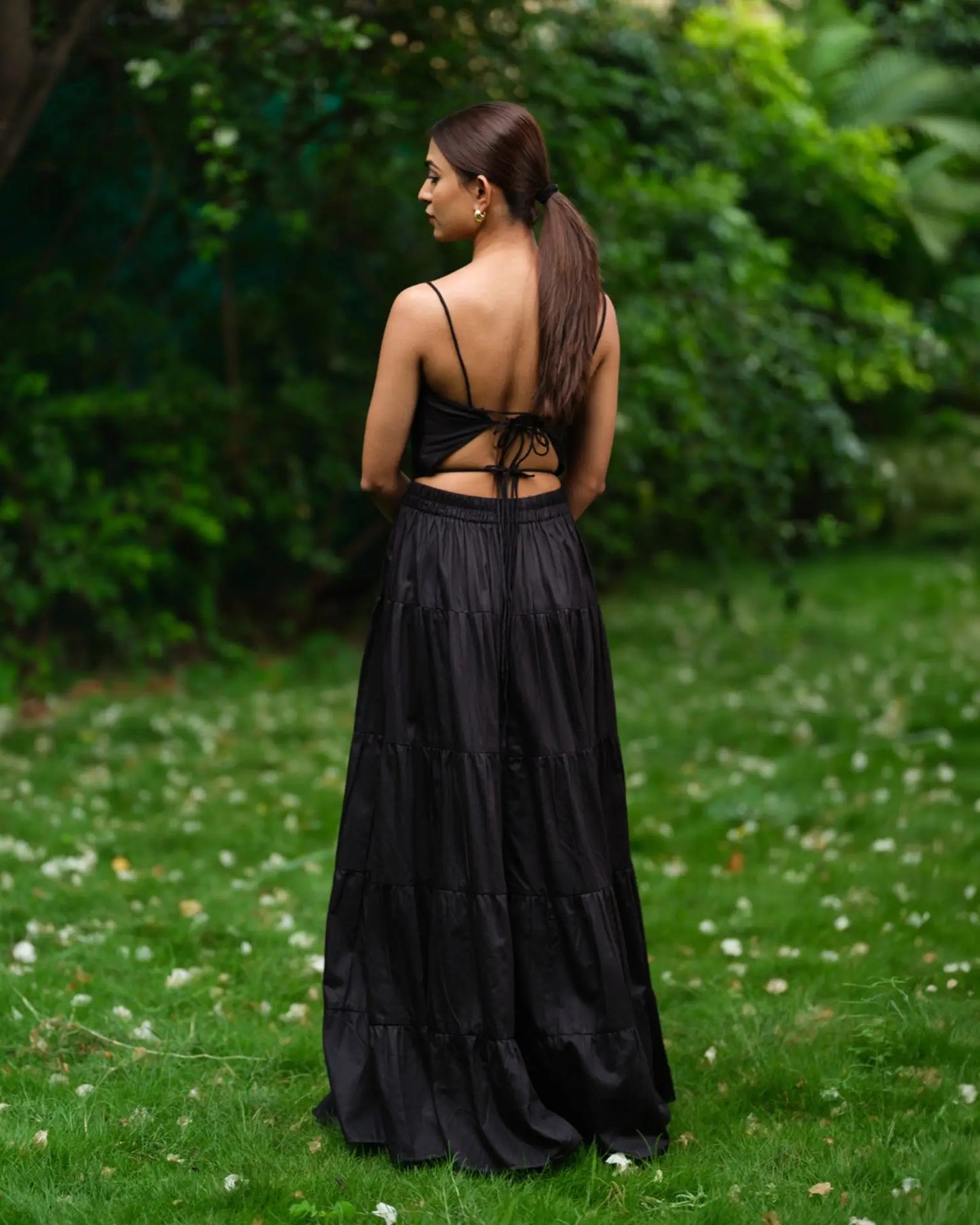 Black Backless Layered Dress - wearendlessbloom