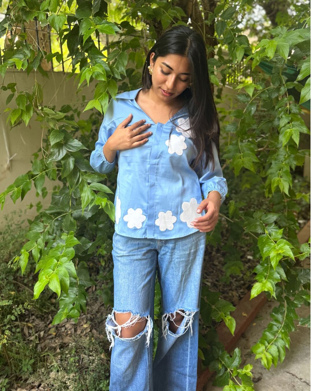 Blue Cotton Cloud Shirt - wearendlessbloom