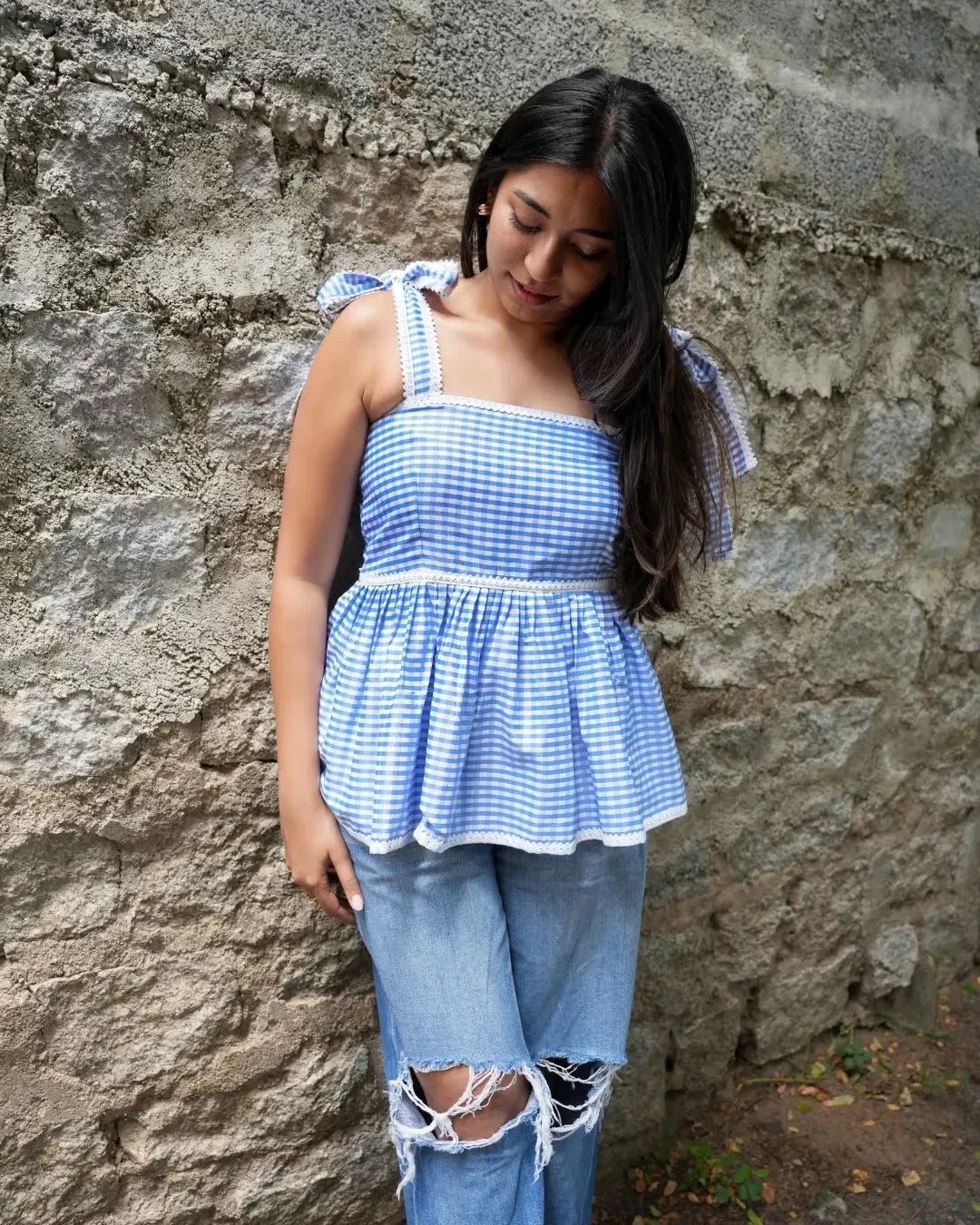 Checks Peplum Top - wearendlessbloom