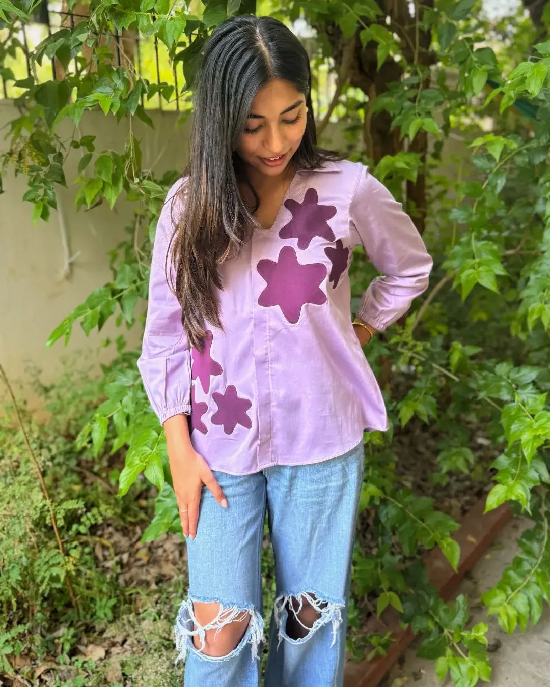 Lavender Cotton Patch Shirt - wearendlessbloom