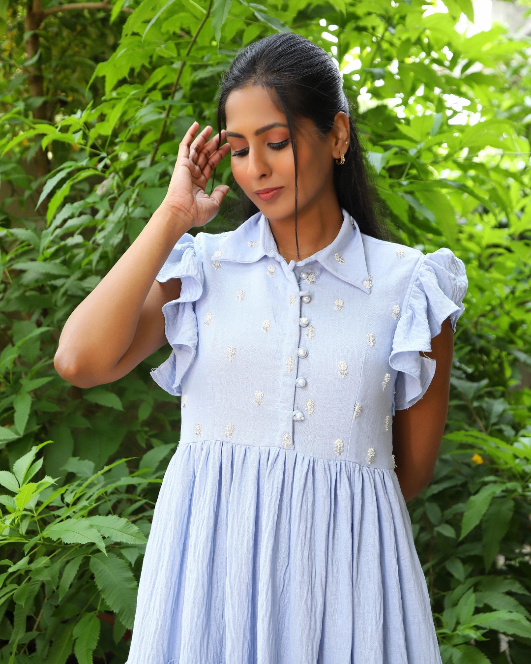 Baby Blue Linen Dress