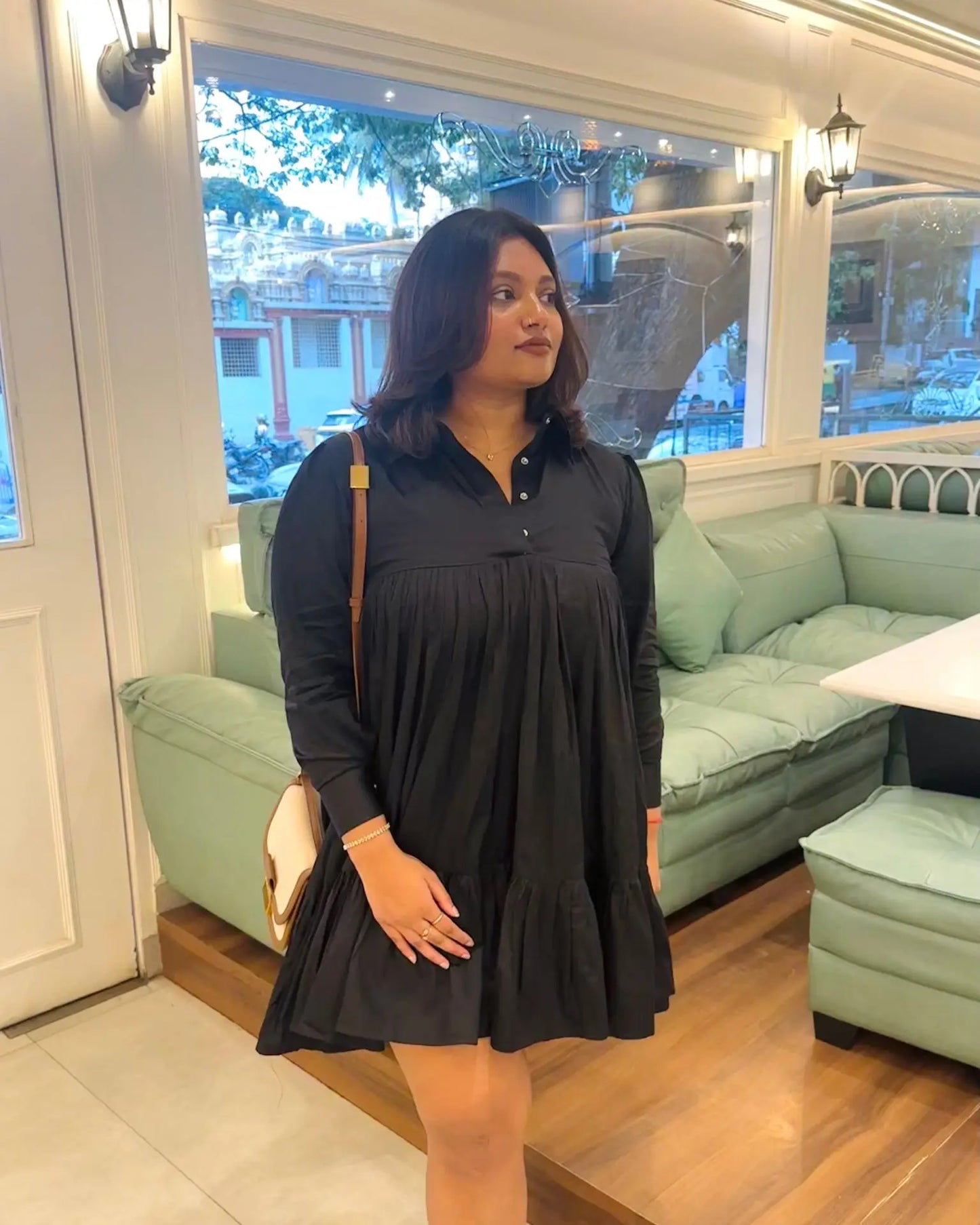 Black Cotton Shirt Dress - wearendlessbloom