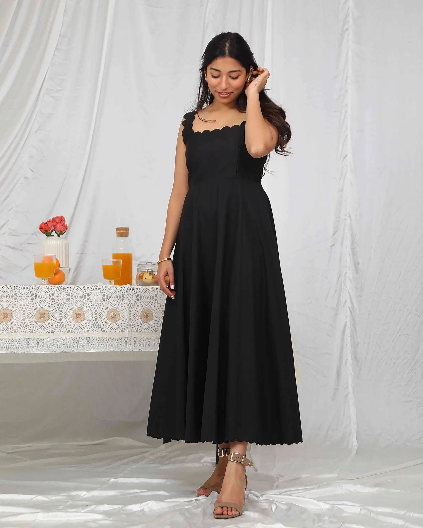 Flared Stylish Mirabelle Black Dress - wearendlessbloom