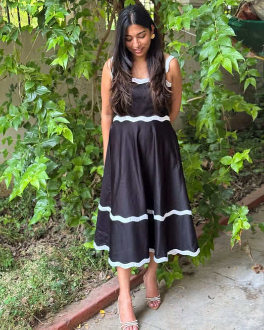 Black Flared Cotton Dress - wearendlessbloom