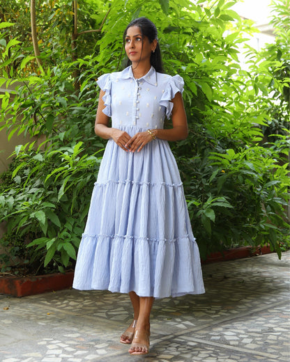 Baby Blue Linen Dress