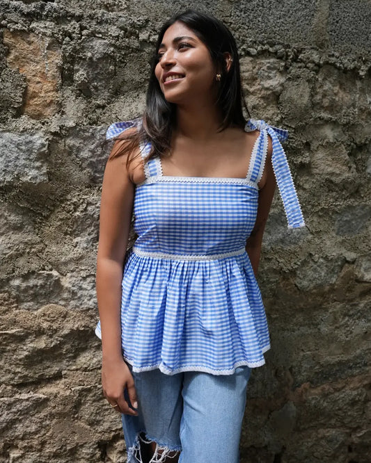 Checks Peplum Top - wearendlessbloom