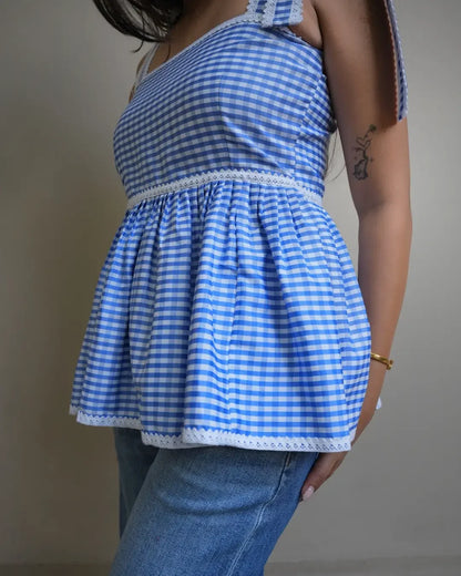Checks Peplum Top - wearendlessbloom