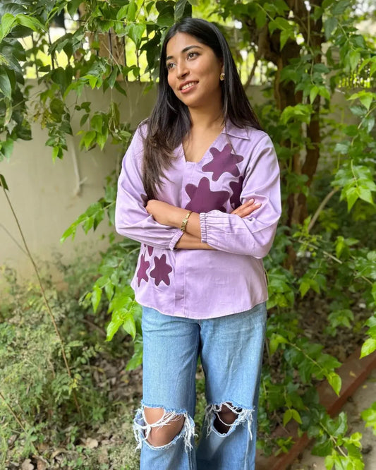 Lavender Cotton Patch Shirt - wearendlessbloom