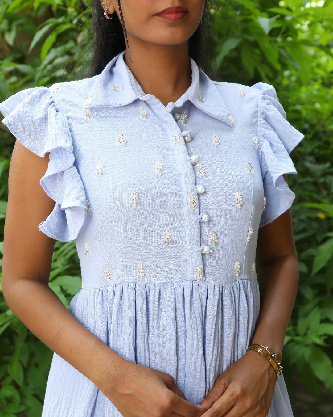 Baby Blue Linen Dress