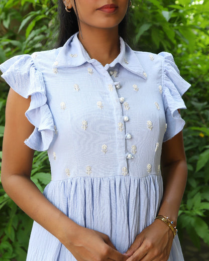 Baby Blue Linen Dress