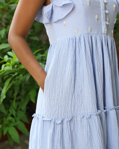 Baby Blue Linen Dress