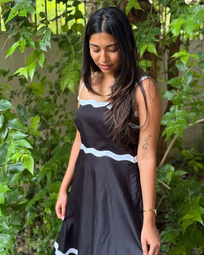 Black Flared Cotton Dress - wearendlessbloom
