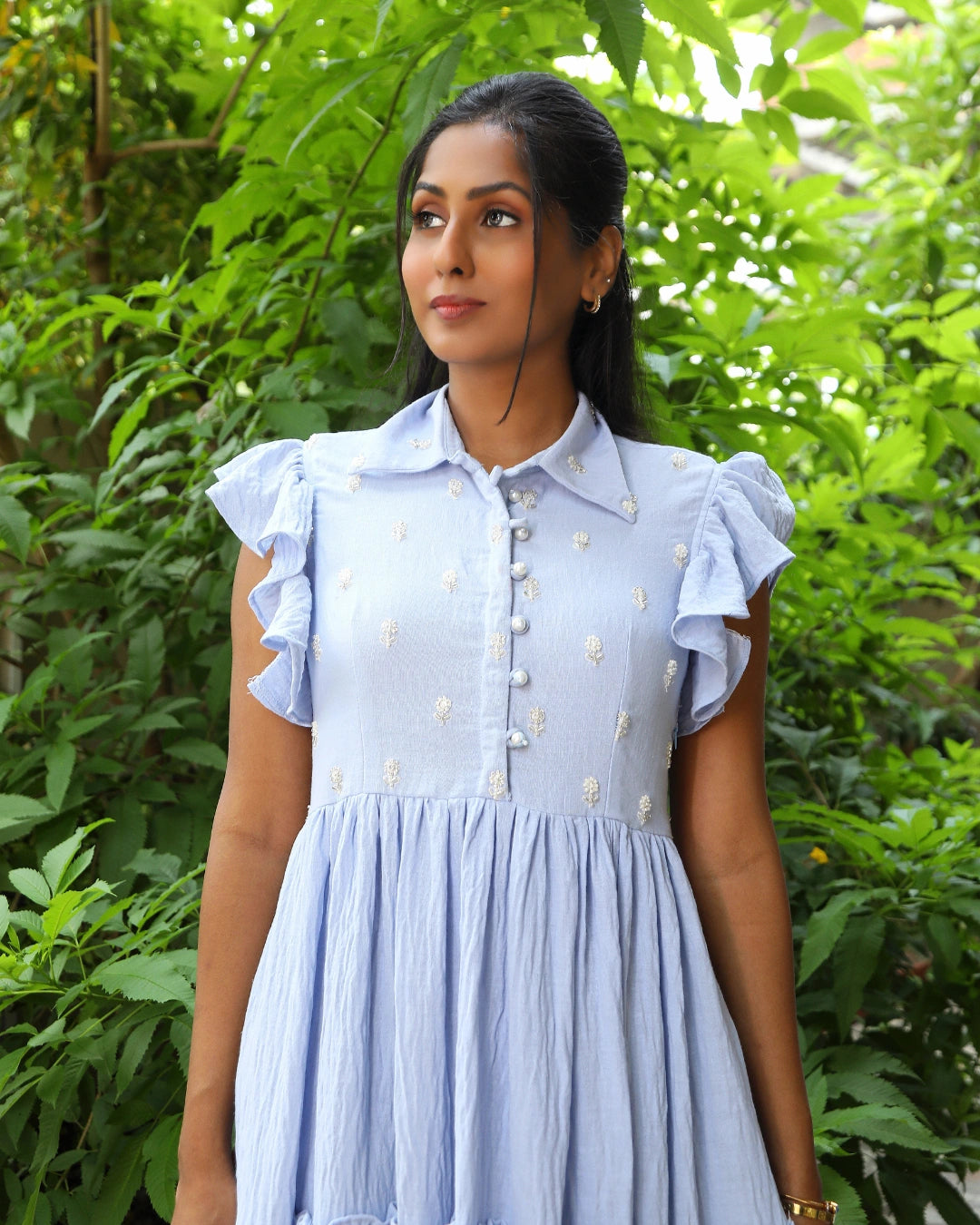 Baby Blue Linen Dress