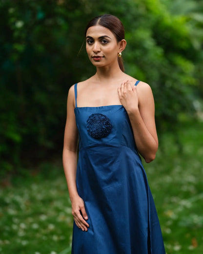 Cotton A-Line Blue Dress - wearendlessbloom