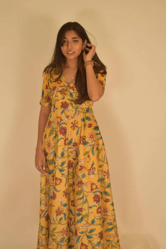 Yellow Floral Gown - wearendlessbloom