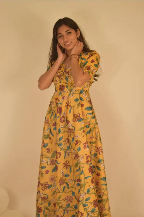 Yellow Floral Gown - wearendlessbloom