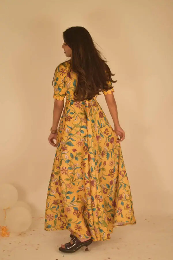 Yellow Floral Gown - wearendlessbloom