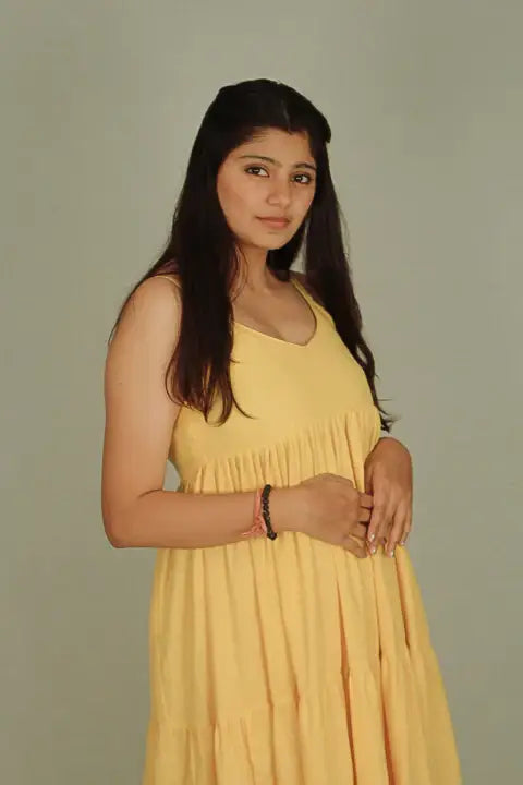 Yellow Full Maxi Cotton Dress - wearendlessbloom
