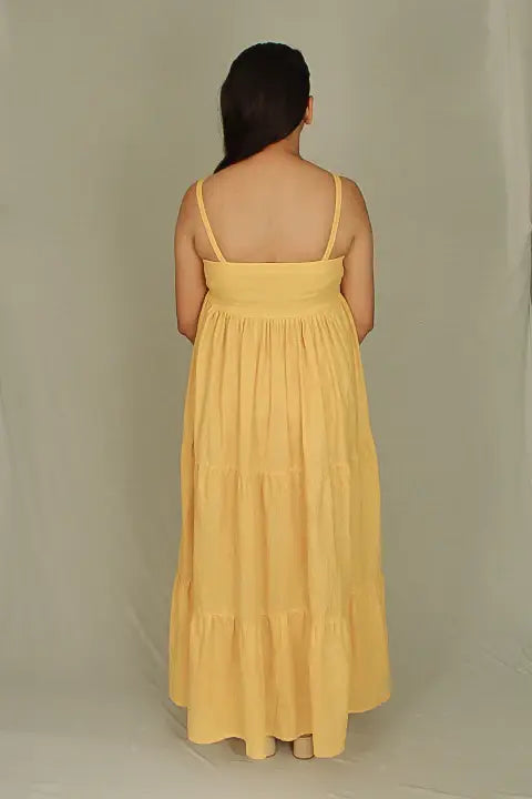 Yellow Full Maxi Cotton Dress - wearendlessbloom