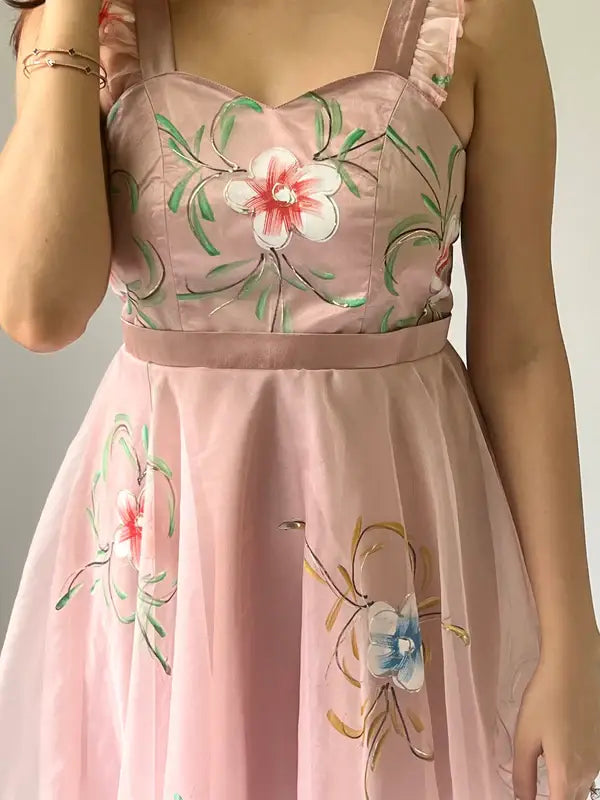 Pink Pixie Floral Organza Short Dress - wearendlessbloom