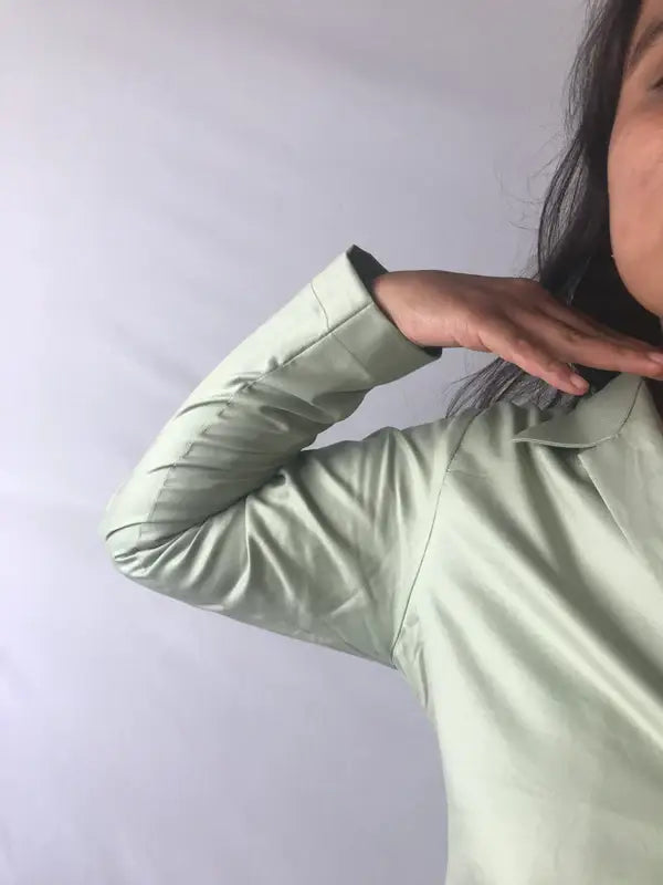Green Persephone Cropped Blazer - wearendlessbloom