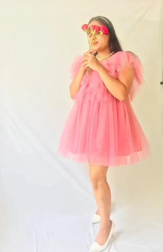 Pink Layered Tulle Short Dress - wearendlessbloom