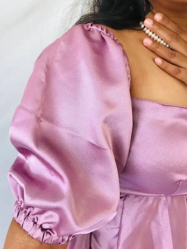 Vintage Pink Short Satin Dress - wearendlessbloom