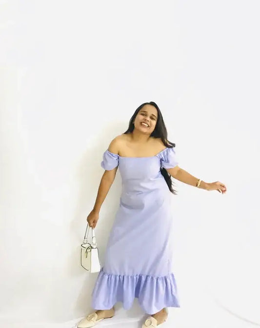 Lilac Full Length Cotton Dress - wearendlessbloom