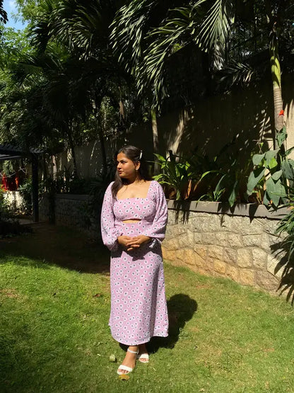 Daisy Lavender Full Cotton Dress - wearendlessbloom
