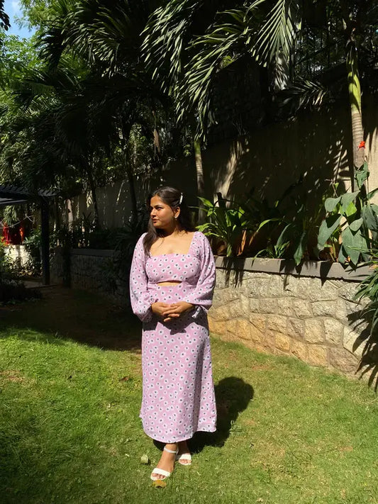 Daisy Lavender Full Cotton Dress - wearendlessbloom