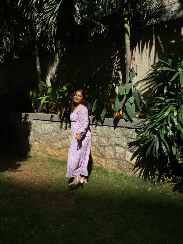 Daisy Lavender Full Cotton Dress - wearendlessbloom