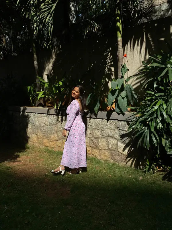 Daisy Lavender Full Cotton Dress - wearendlessbloom