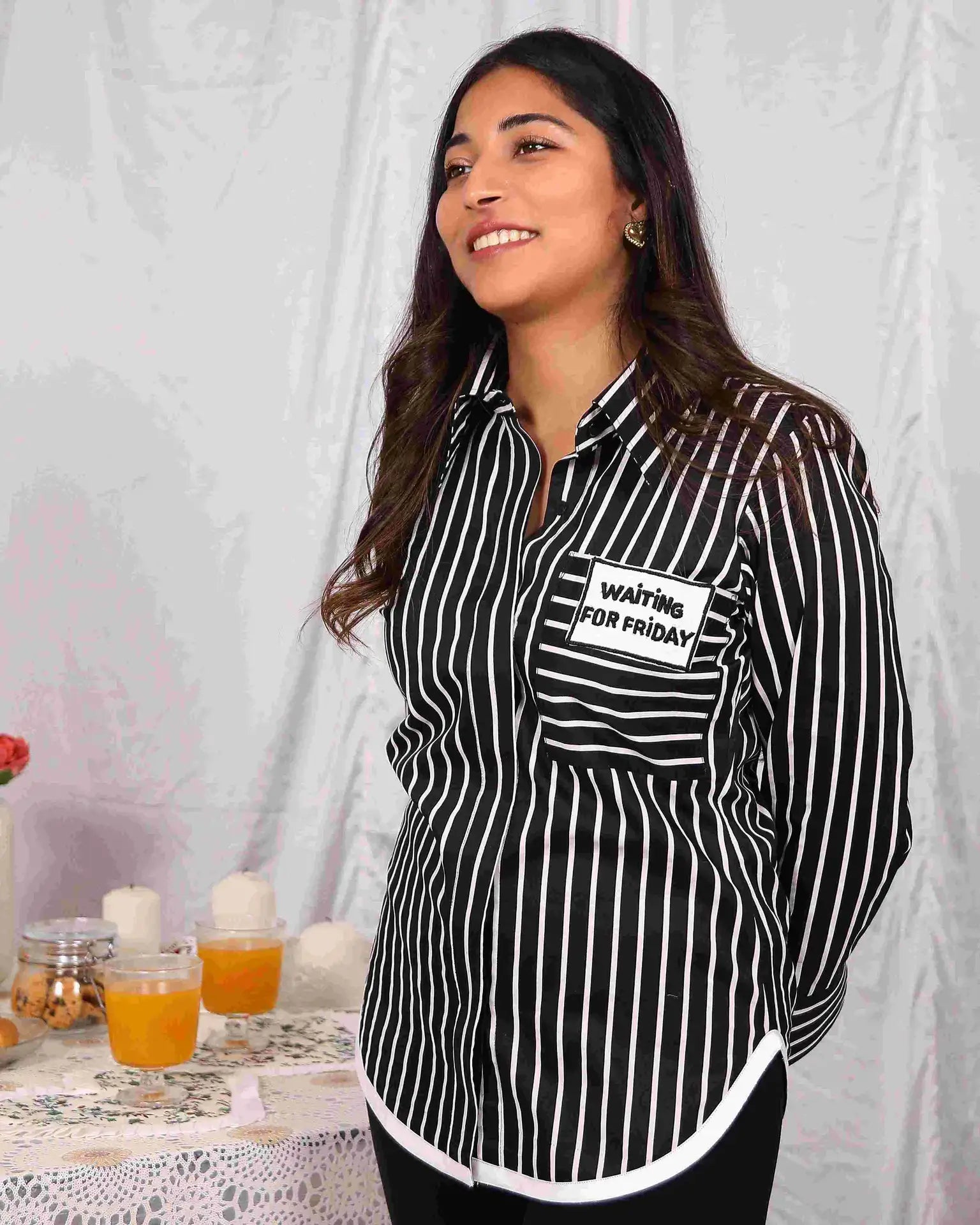 Black And White Striped Shirt (Waiting For Friday) - wearendlessbloom