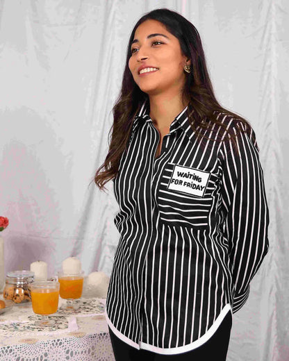 Black And White Striped Shirt (Waiting For Friday) - wearendlessbloom