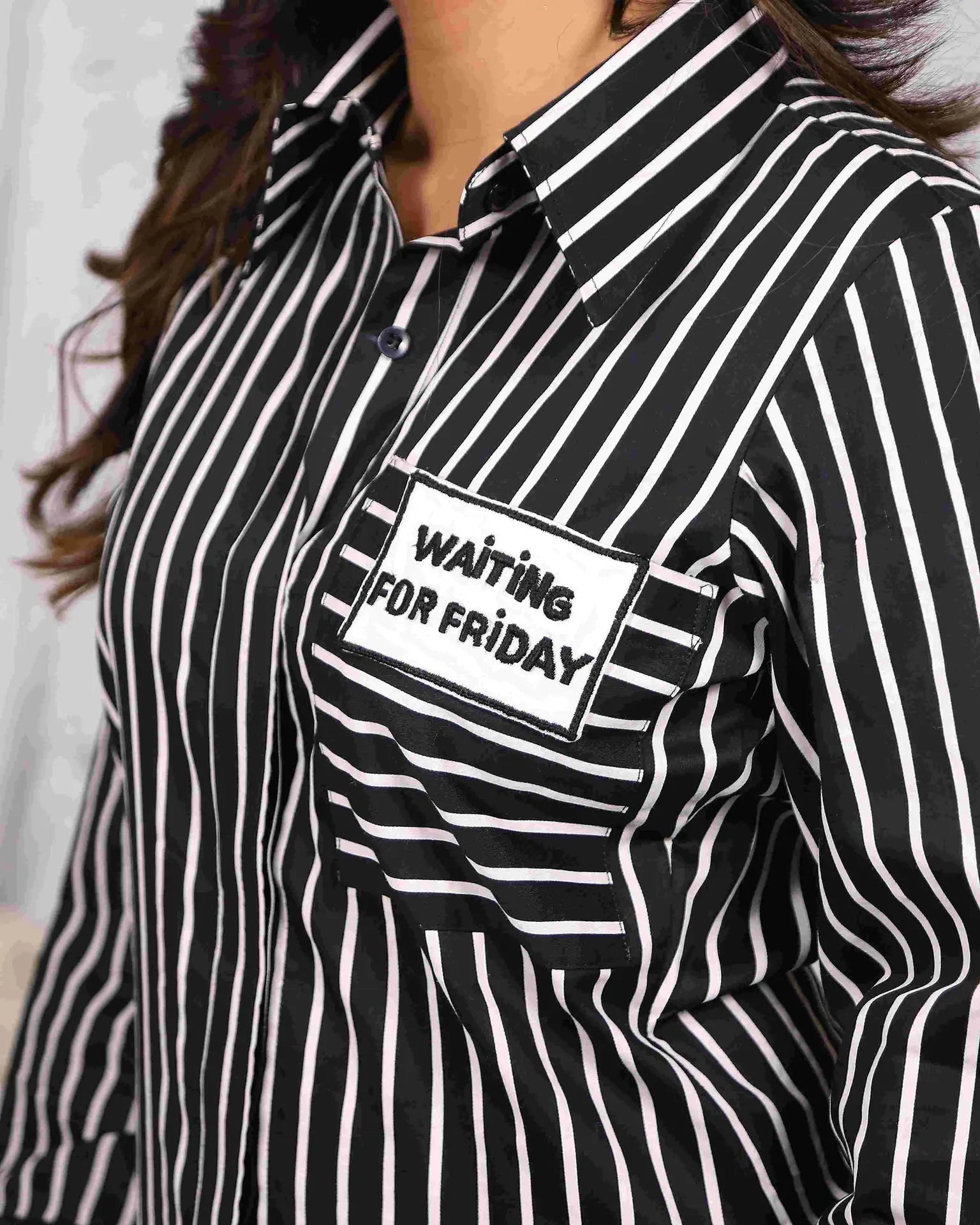Black And White Striped Shirt (Waiting For Friday) - wearendlessbloom