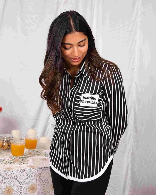 Black And White Striped Shirt (Waiting For Friday) - wearendlessbloom