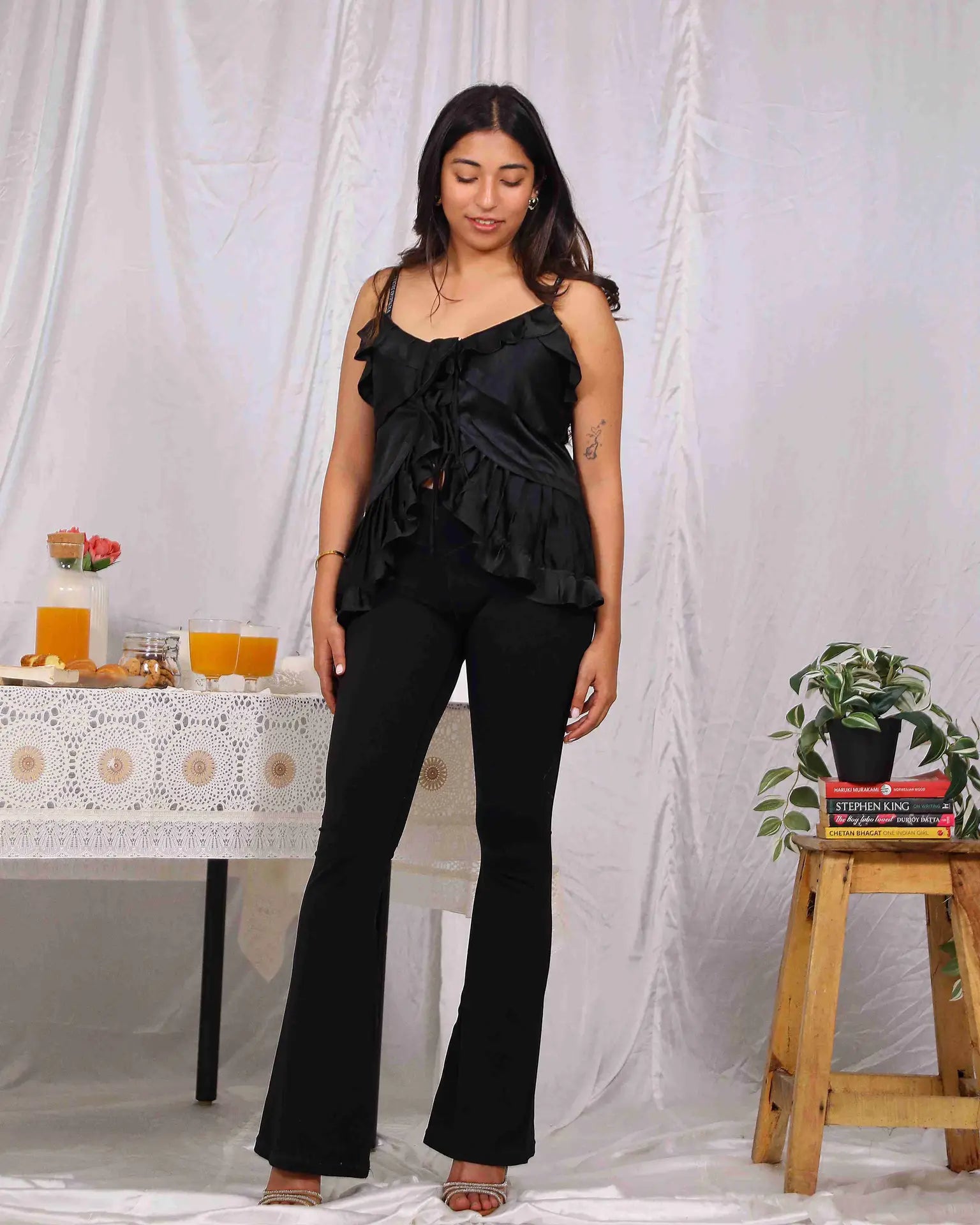 Black Sleeveless Satin Top - wearendlessbloom