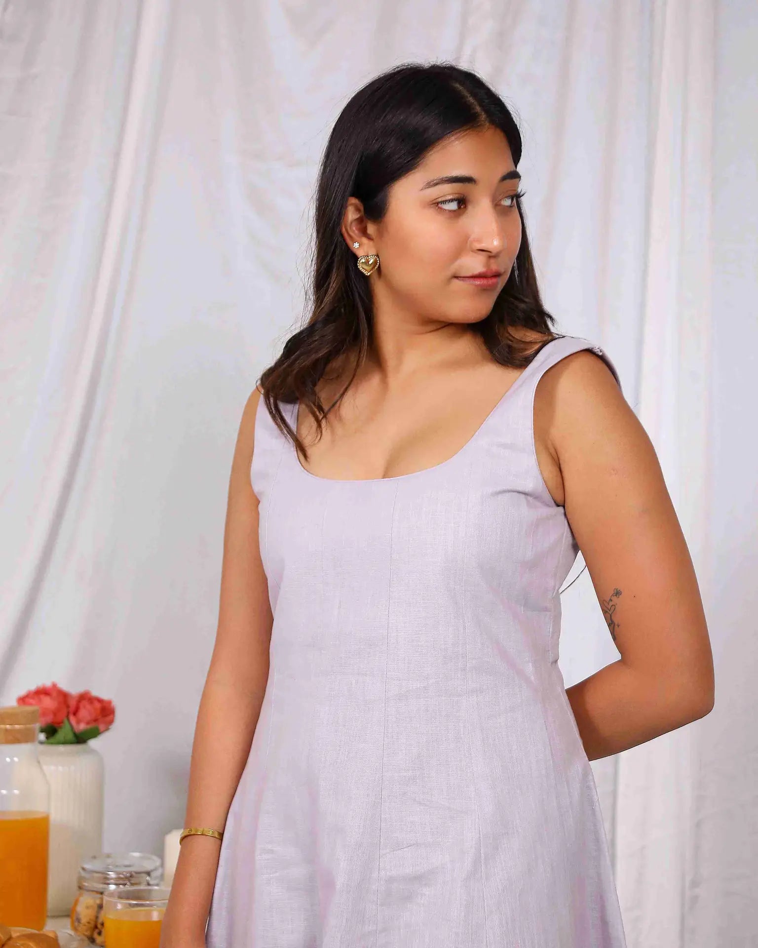Lilac Cotton Midi Dress - wearendlessbloom