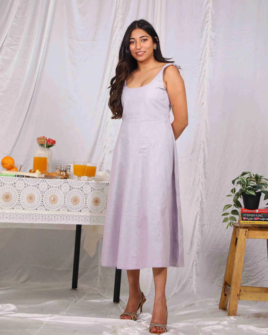 Lilac Cotton Midi Dress - wearendlessbloom