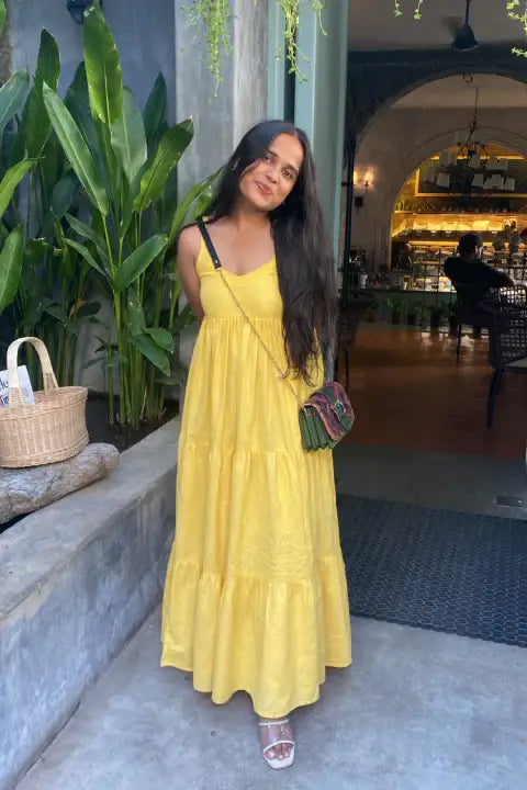 Yellow Full Maxi Cotton Dress - wearendlessbloom