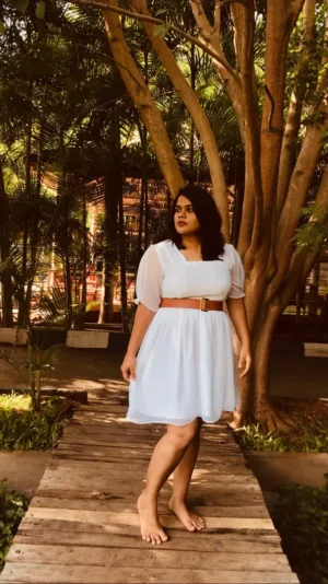 Georgette Short White Dress
