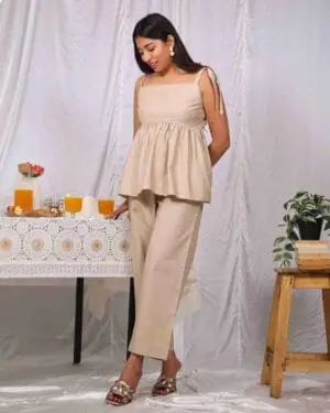 Comfortable Beige Urban Ease Co Ord Set