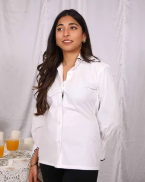 White Stylish "Your Only Limit Is You" Cotton Shirt