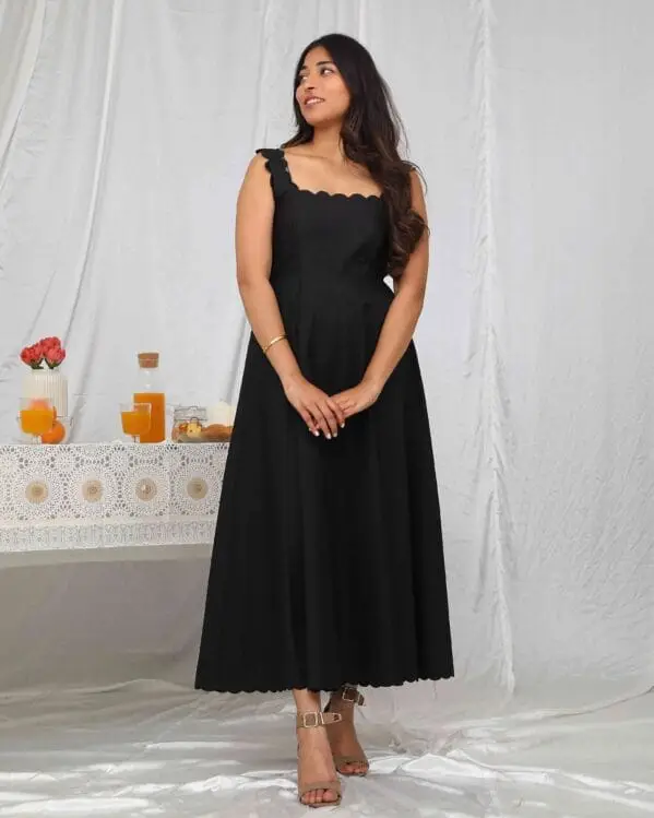 Flared Stylish Mirabelle Black Dress