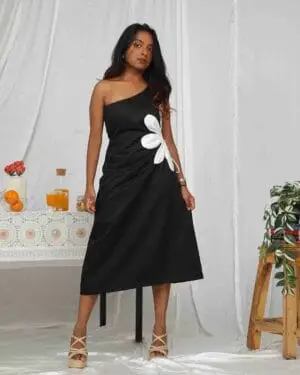 Black and White Cotton Dress