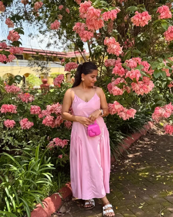 Baby Pink Cotton Maxi Dress